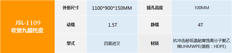 JSL-1109九脚吹塑托盘